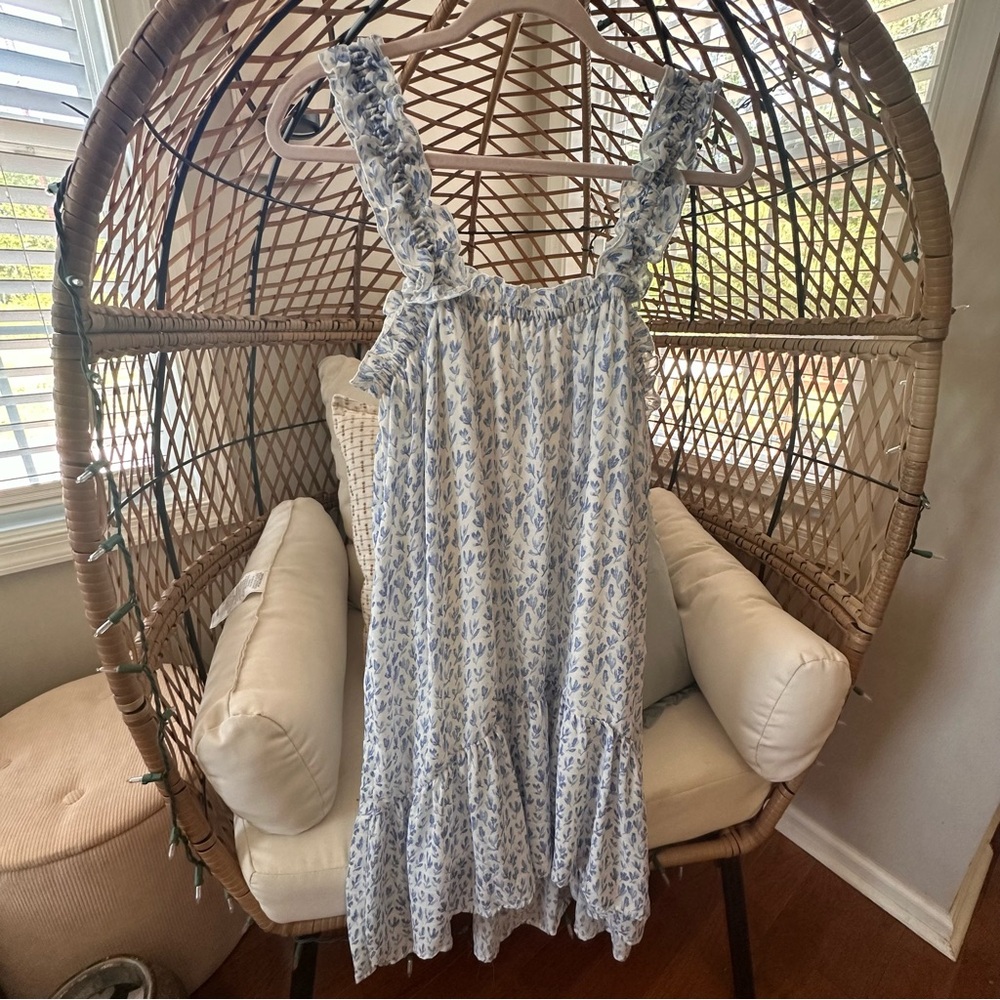 Blue and white sundress